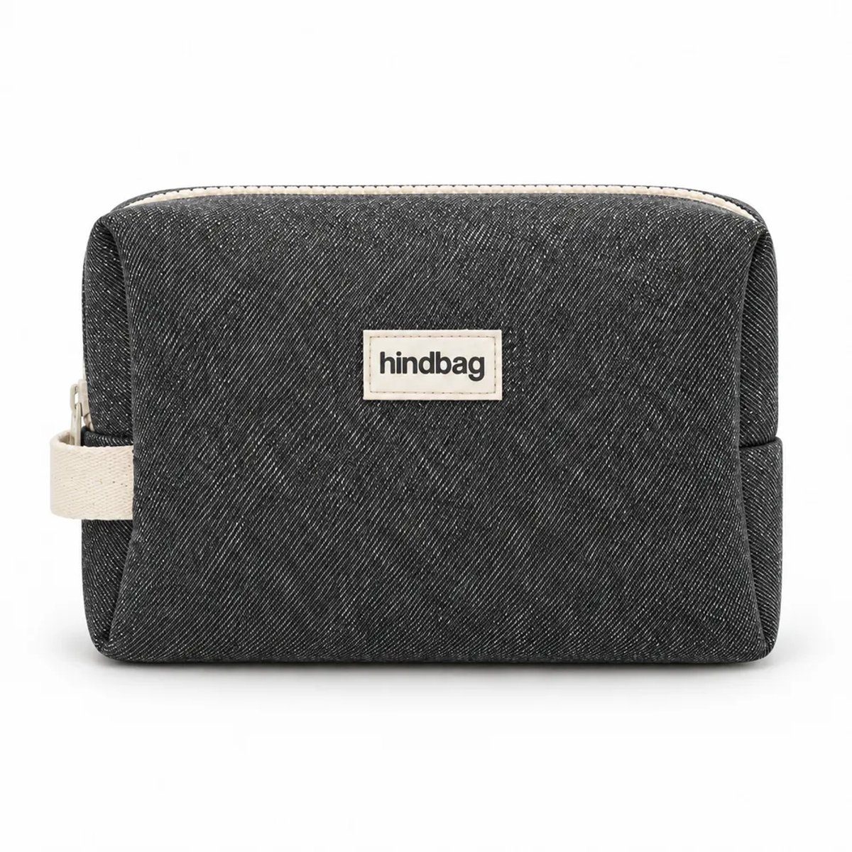 Hindbag toilettas Leon donkergrijs - biologisch katoen