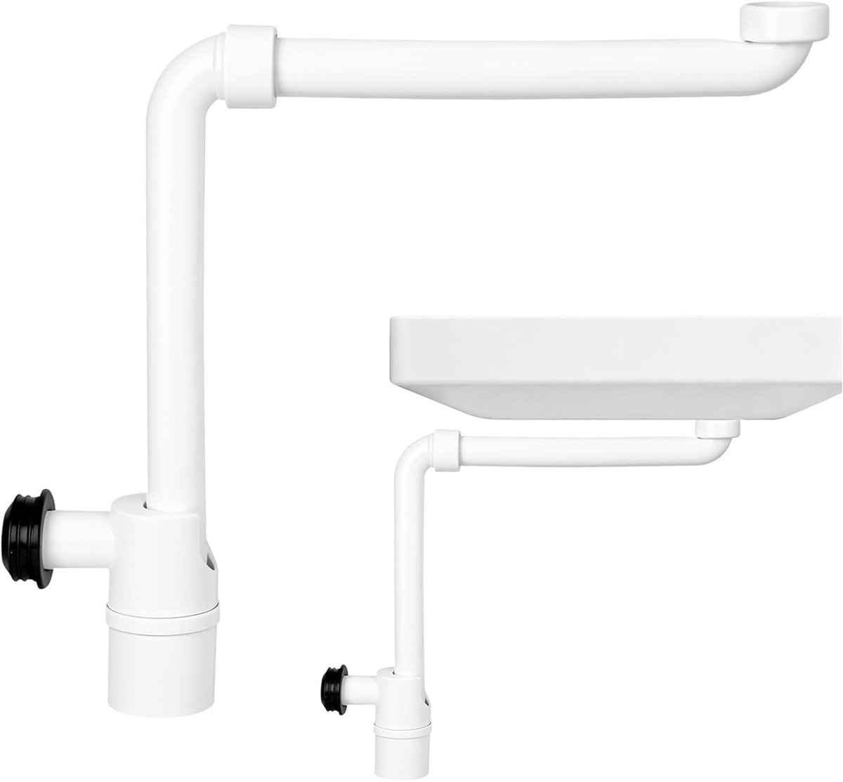 Sifon 1 1/4 inch - Ruimtebesparend ontwerp - 360° draaifunctie - Geïntegreerd haarfilter voor wastafel - ShopVlot