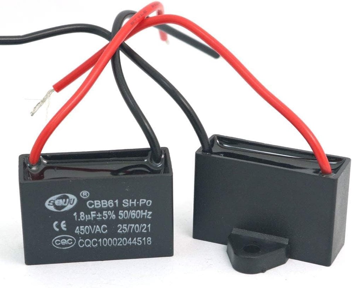 Luchtconditioner ventilatormotor condensator 1.8uF - 450V AC - CBB61 model - Betrouwbare werking - ShopVlot
