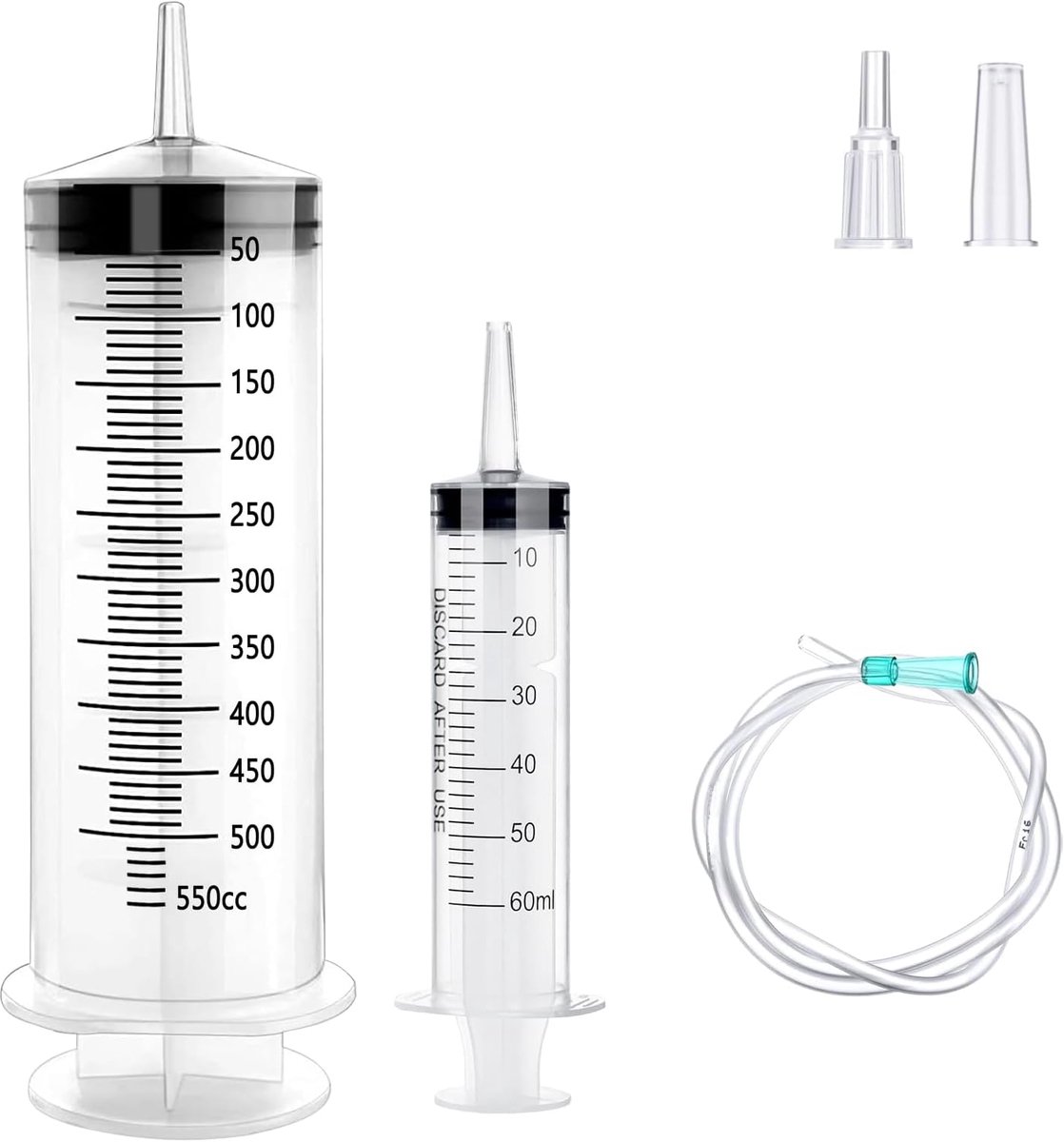 Spuit 500ml + 60ml set - grote spuit met slang en adapter - hygiënisch en gebruiksvriendelijk - ShopVlot
