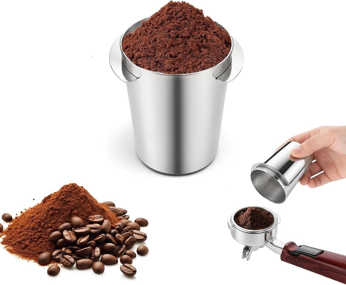 Koffiebonen doseerbeker 51 mm - roestvrij staal - perfect voor espressomachines - ideaal voor thuis en cafés - ShopVlot