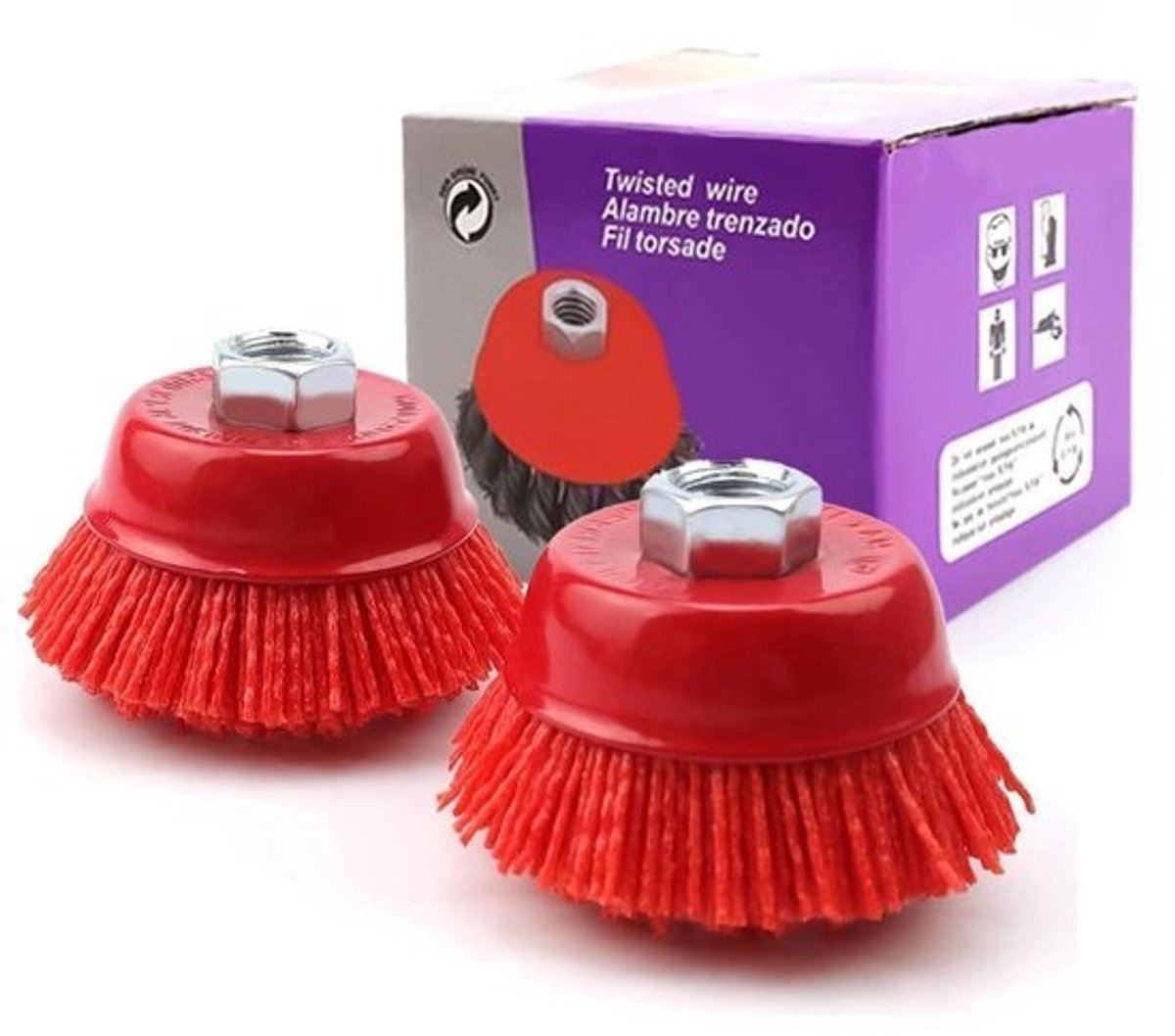 Solidchoice - Set van 2 nylonborstels - voor haakse slijper