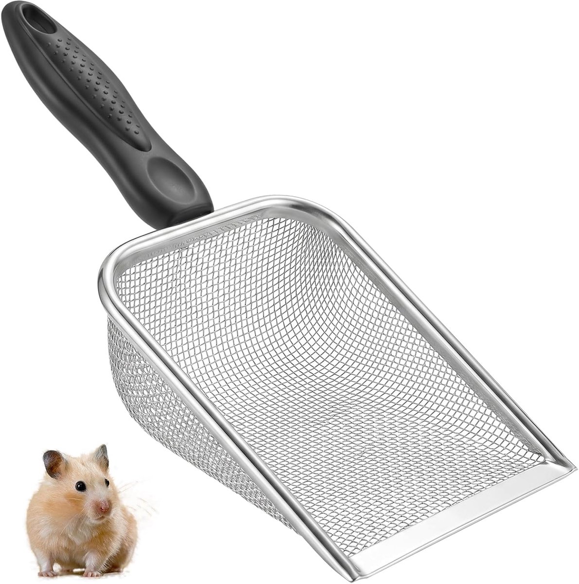 SnelShoppen - Reptielen Zandschep en Hamster Badzandschep - RVS Zandzeef met 2x2 mm Gaas voor Terrarium, Vogelzand en Reptielenkot - Ideaal voor Zandb