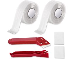 Bathroom Seal Self-Adhesive Seal Transparent Anti-Mould Single / Double Suitable for Kitchen Worktop (38mm x 3.2m) - ShopVlot