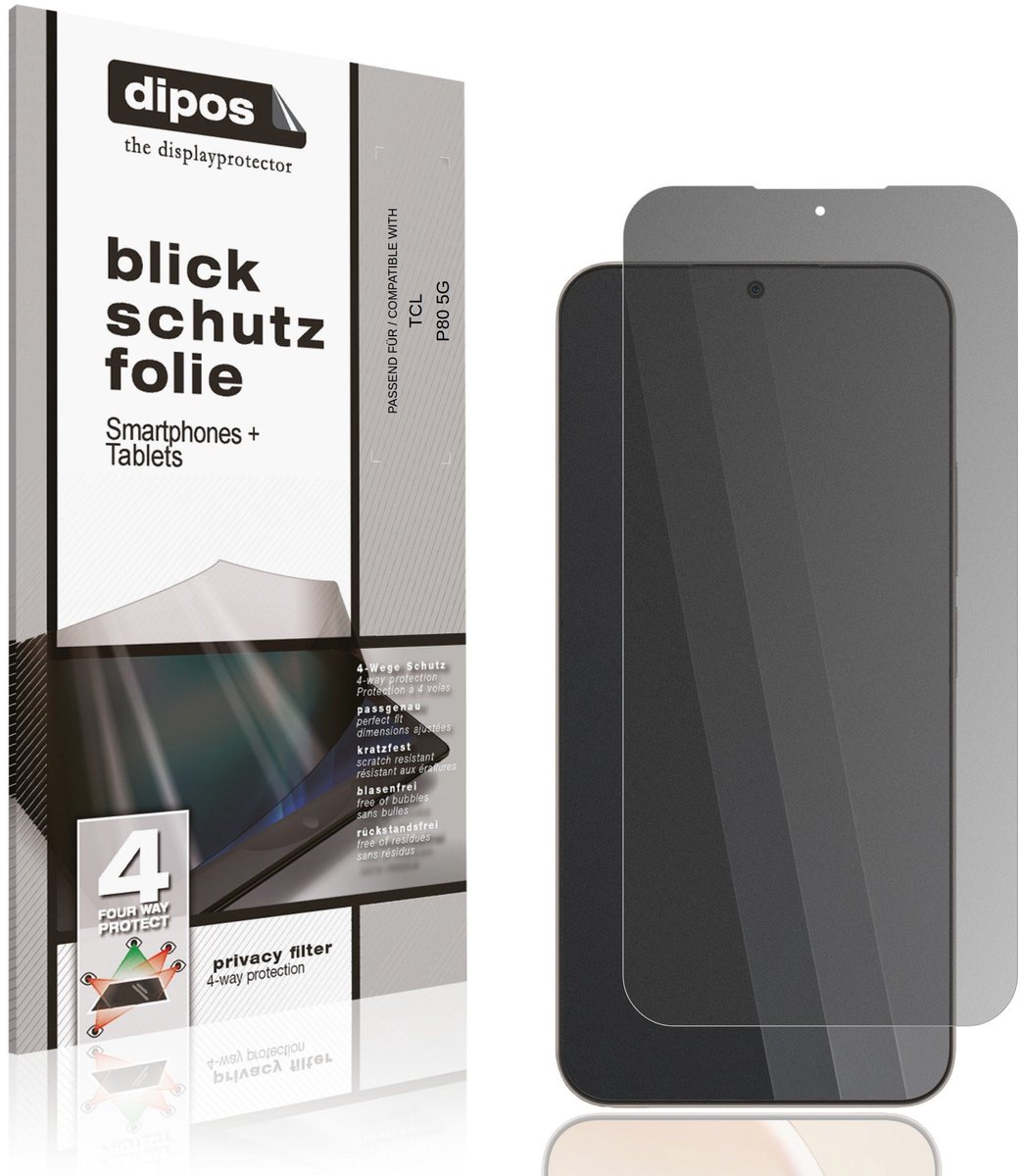 dipos – Matte Privacy Screenprotector geschikt voor TCL P80 5G | Anti-Spy Beschermfolie