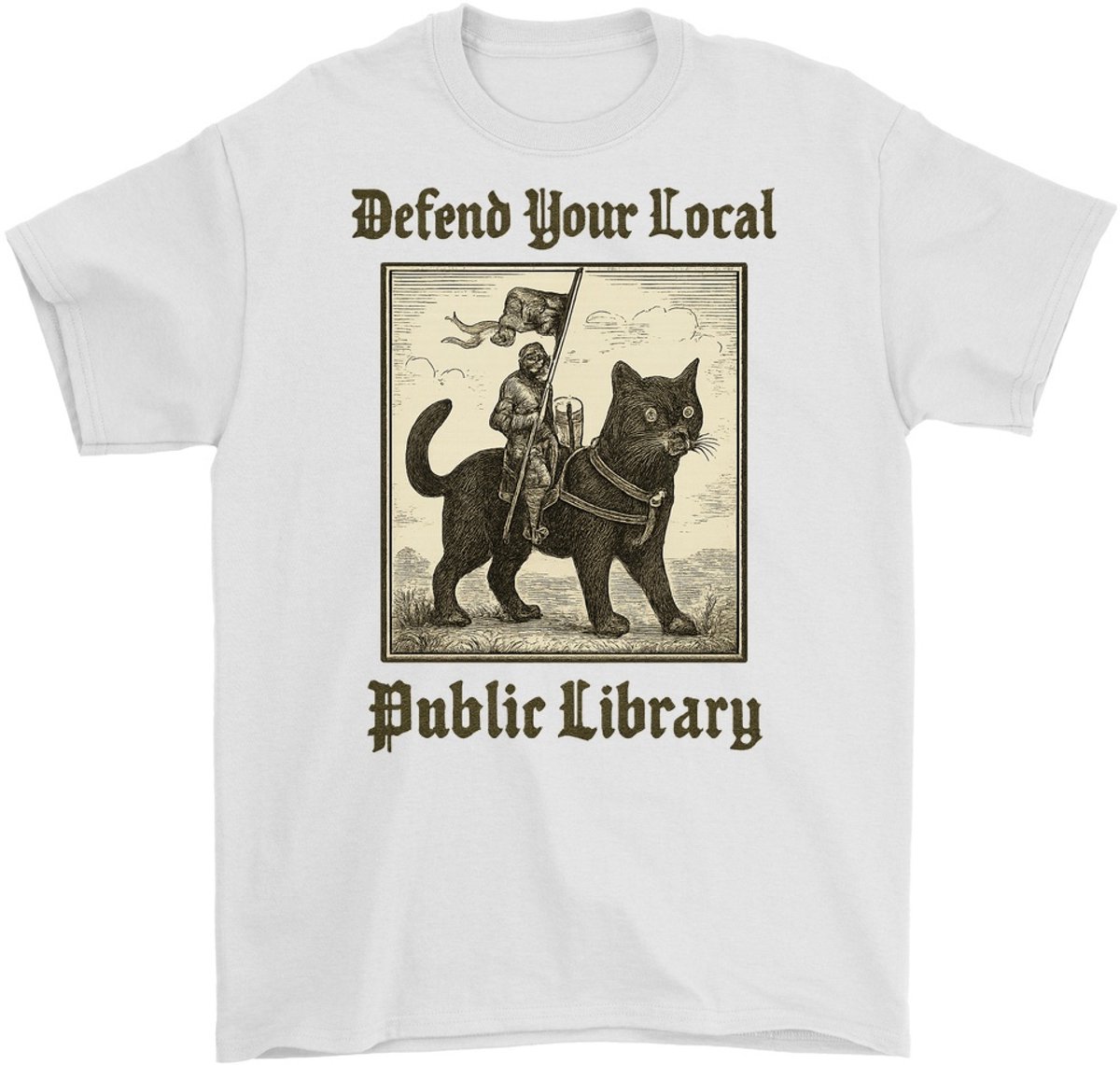 Boekenliefhebber Shirt – Defend Your Local Public Library – Fantasy Outfit – Unisex T-Shirt voor Dames & Heren – Origineel Cadeau