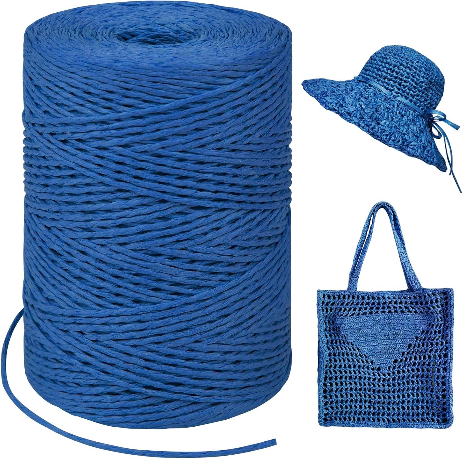 Raffiagaren voor haken, 1.5 mm x 300 m, blauw