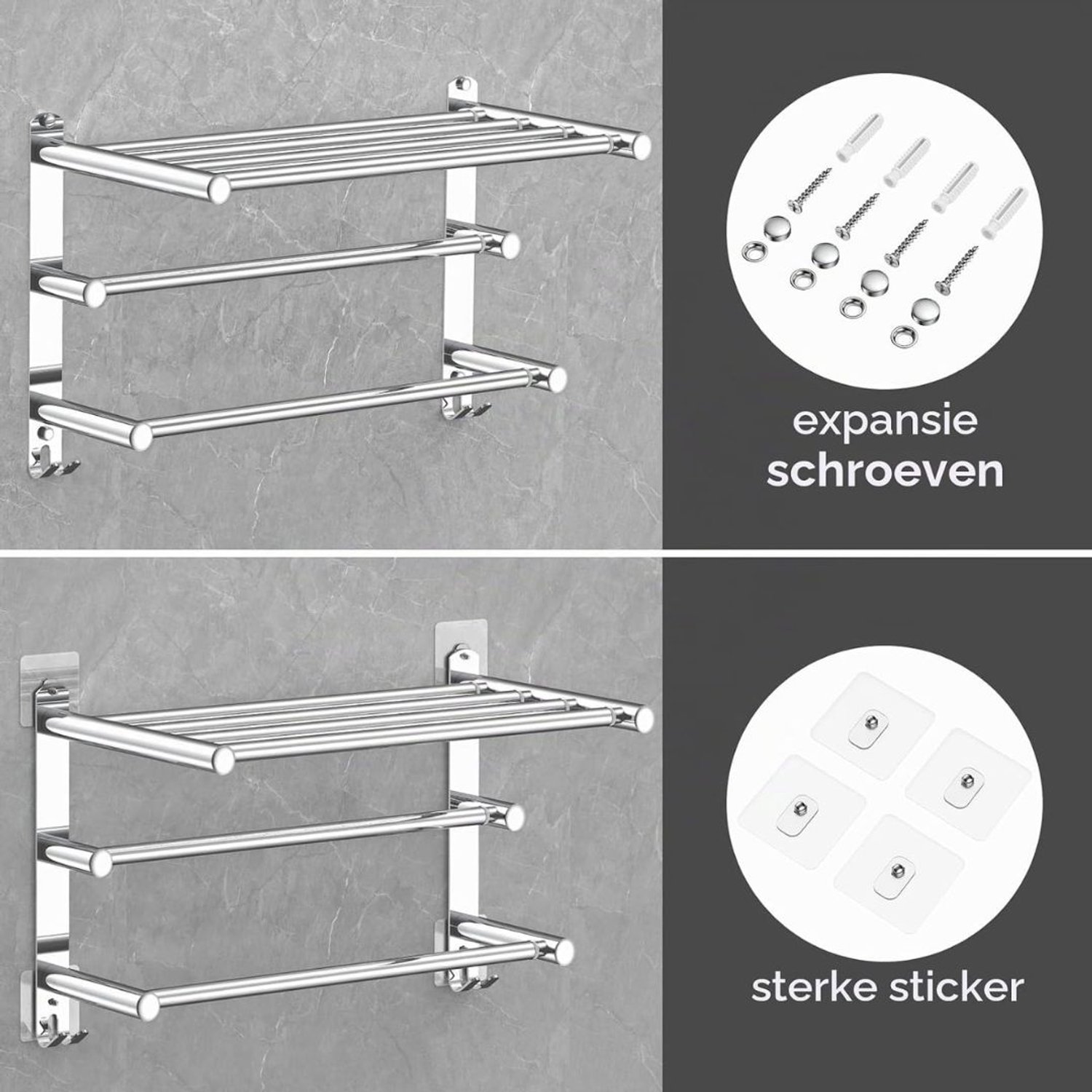 Handdoekrek Radiator - Badkamer - Droogrek - Zilver