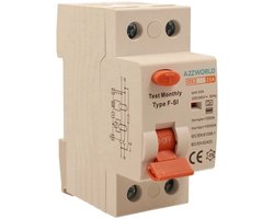 Aardlekschakelaar type F-SI, super geïmmuniseerd, levensreddend 25 A, RCCB 1P+N 10 kA 30 mA, 2 modules, ideaal voor installaties met inverters, warmtepompen, airconditioning, USV, wallbox