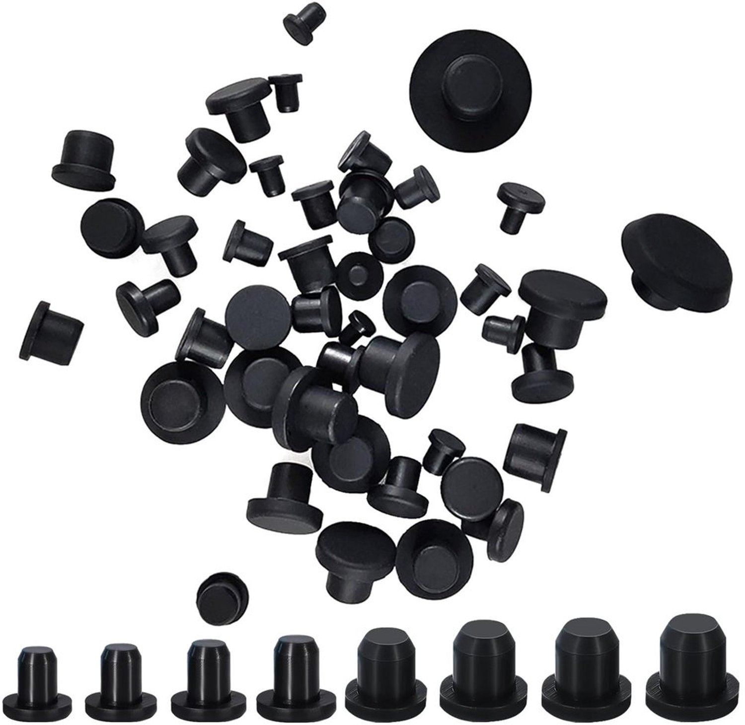 80 Stuks Siliconen Rubber Stoppen voor Ronde Gaten (4-9,5 mm)