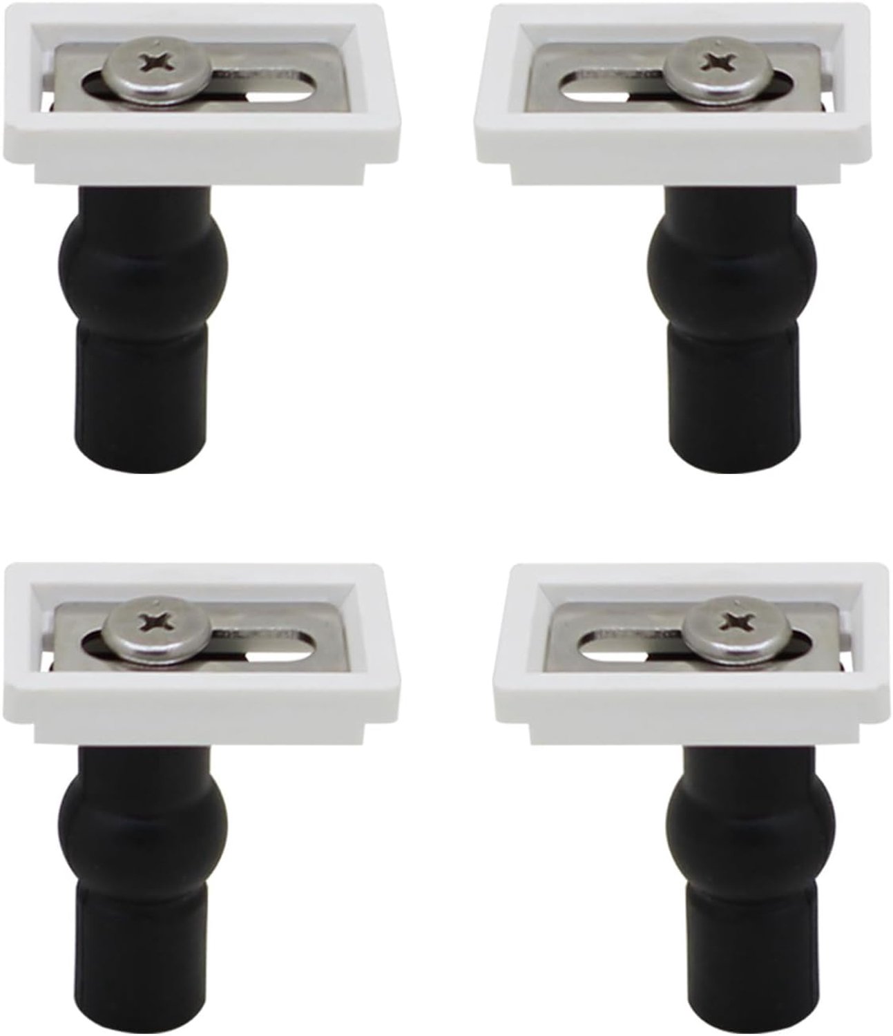 Toiletbril scharnieren set - 41x42 mm 4 stuks - kunststof softclose demper - eenvoudige installatie m-winkel - m-winkel