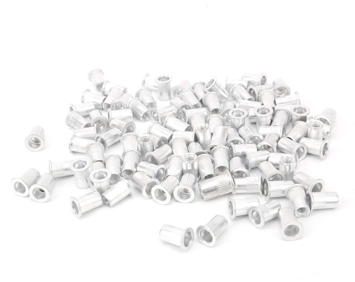 Klinkmoeren 100 Stuks - M6 Aluminium - Platte Kop - Voor metalen platen en buizen - ServiceTopper
