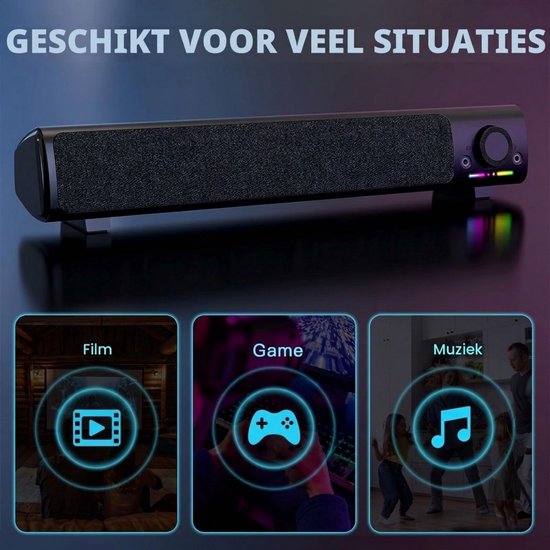 Soundbar PC - Speaker Computer - Plug & Play - 10W - Zwart — afbeelding 4