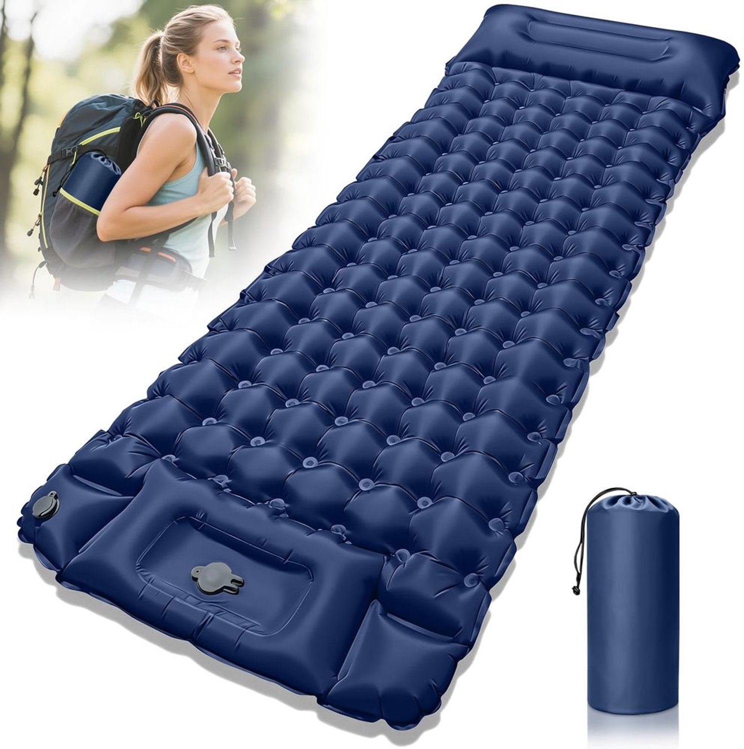 Opblaasbare Campingmatras met Kussen - Waterdicht - Inclusief Pomp