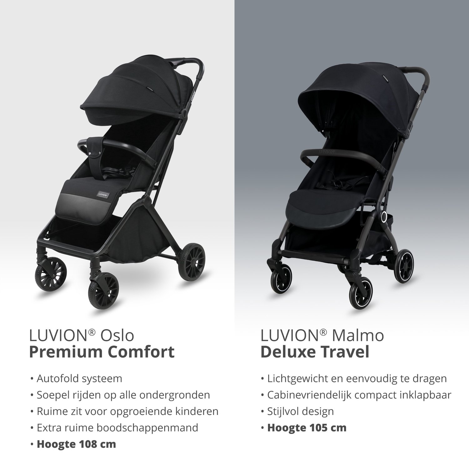 LUVION® Malmö Buggy - Compacte en comfortabele reisbuggy - Inklapbaar - Inclusief Travel Bag - Beige – foto 3