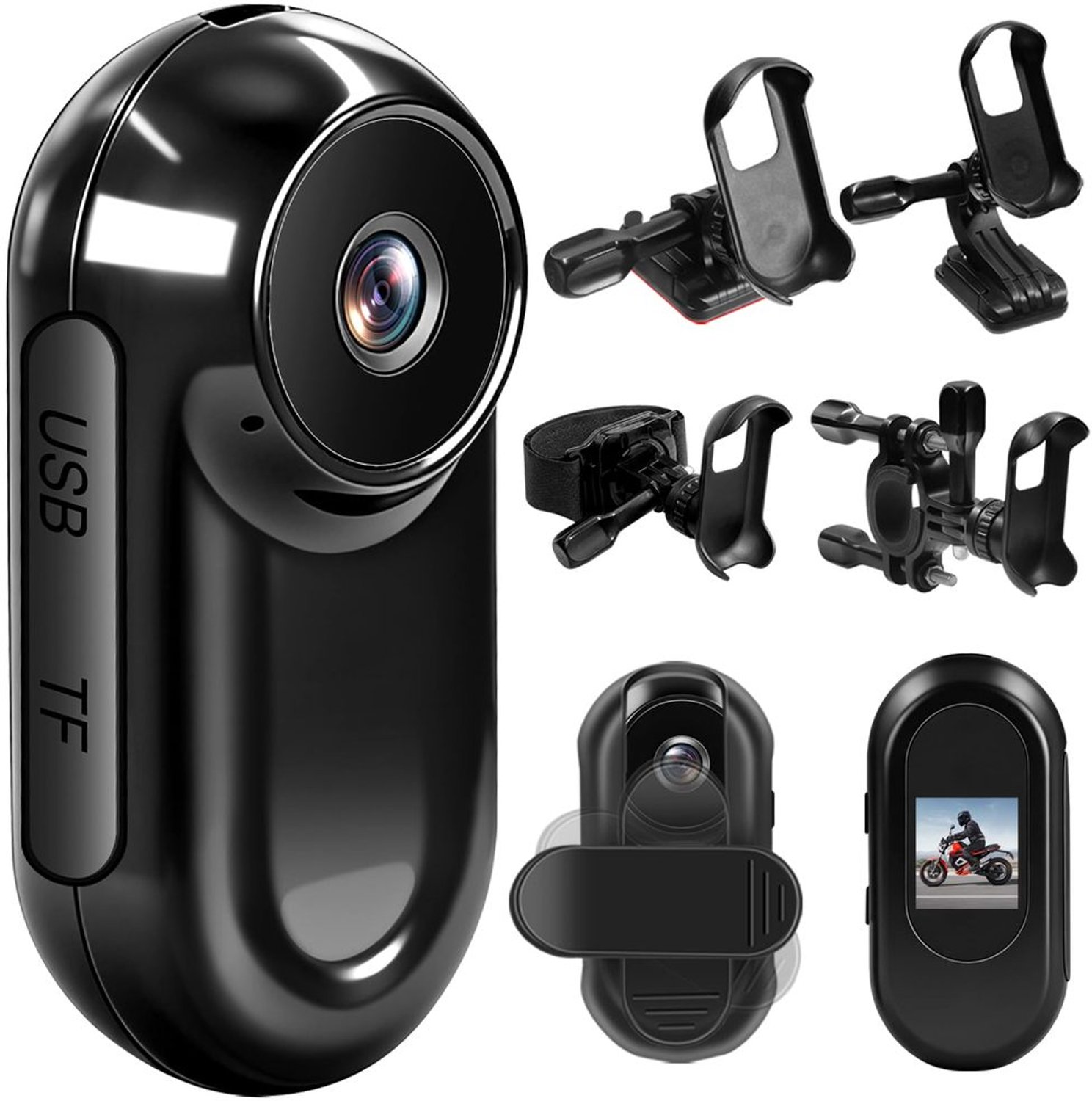 Mini Actiecamera HD 1080P met Magnetische Bevestiging en Accessoires