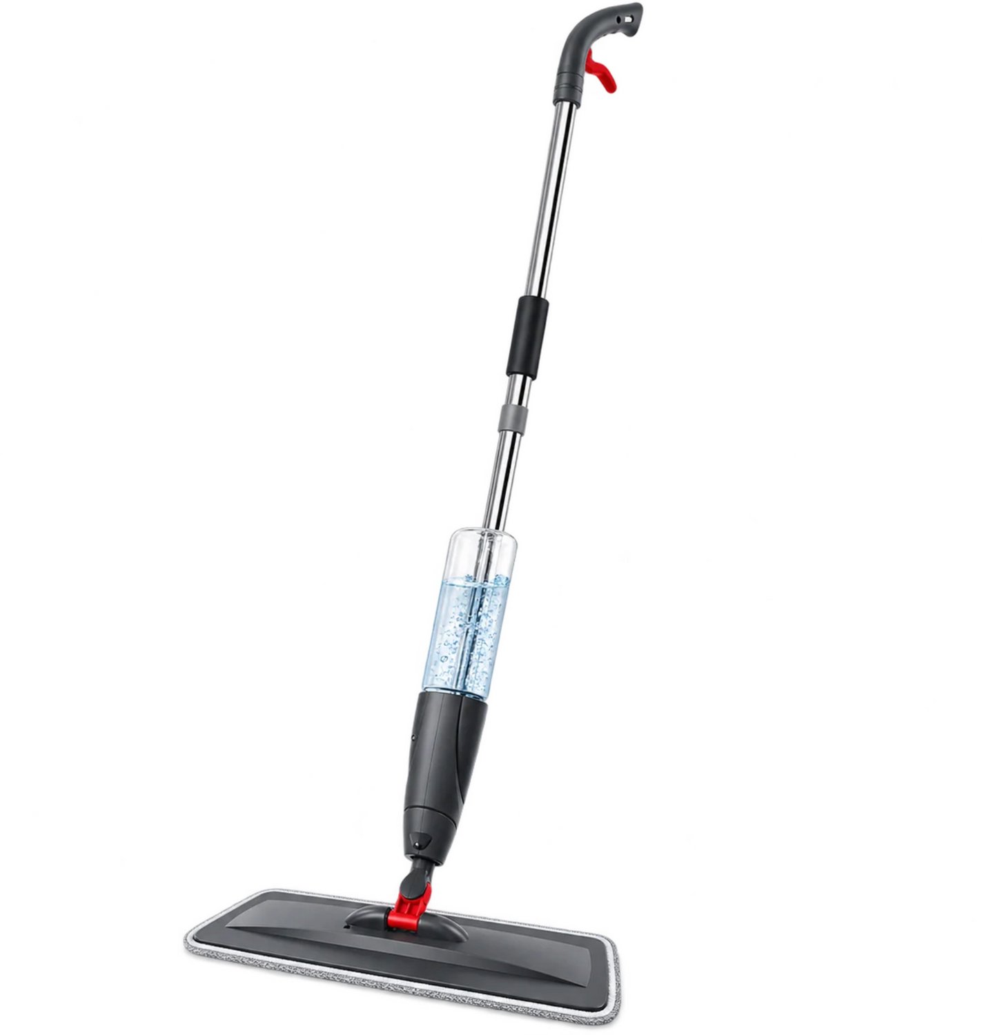 Noventra Dweil met Sprayfunctie – Vloerwisser met Navulbaar Reservoir van 700 ml, 360° Draaibare Kop en 3 Wasbare Microvezelpads – Zwart