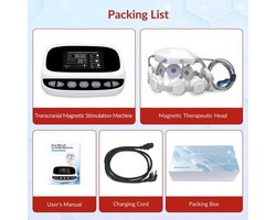 Transcraniële Magnetische Stimulator rTMS - 1-50 Hz Frequentie - 27,97x18,97x8,06 cm - ABS Materiaal - Hersentherapie