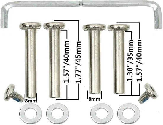 Kofferwielen 80 x 24 mm, 8 mm lagers, 4 stuks, stil — afbeelding 4
