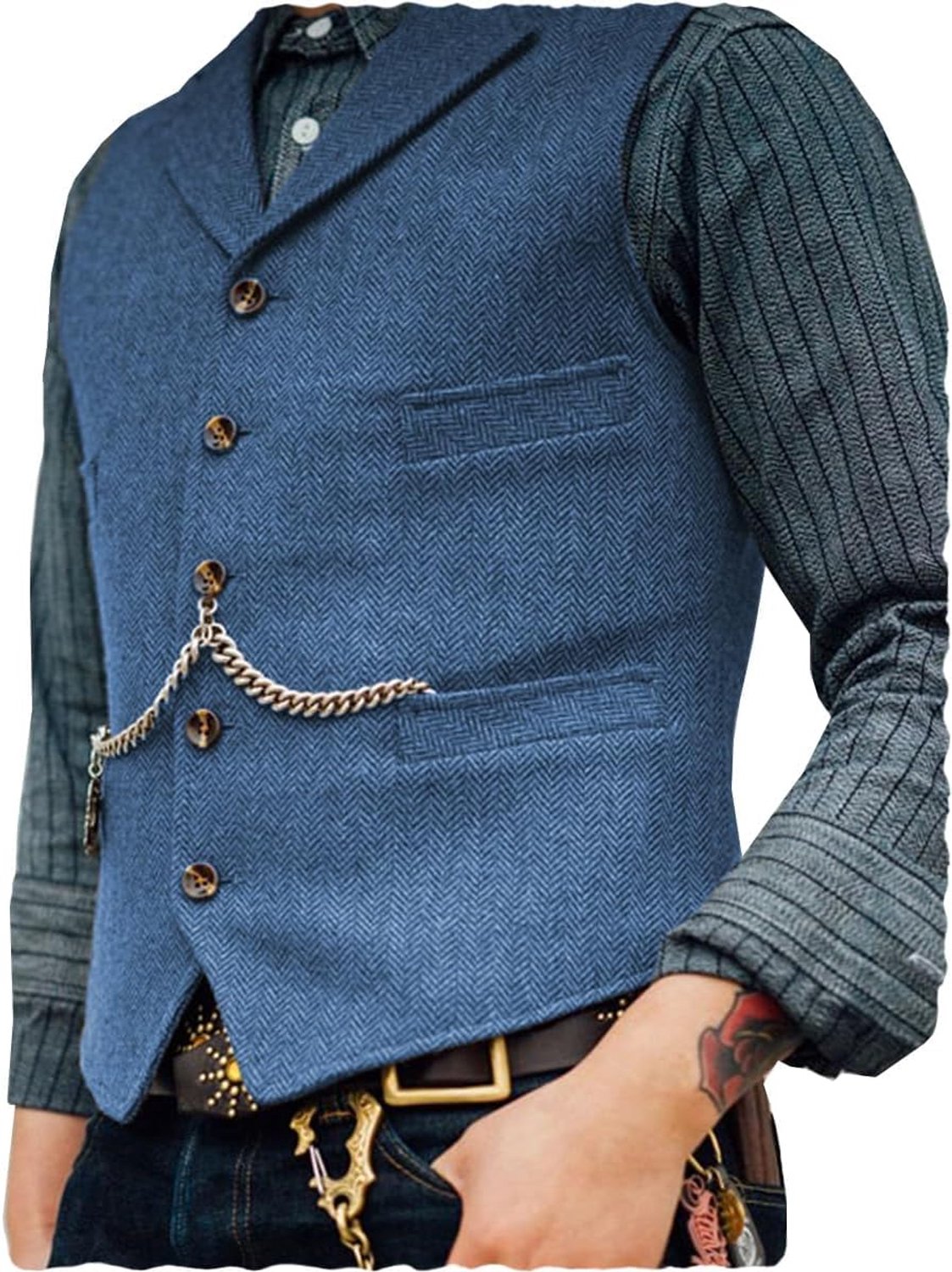 Vest, herringbone patroon, voor heren