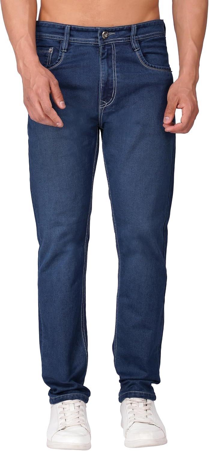Jeans voor heren, comfortabel en robuust, voor dagelijks gebruik en kantoor.