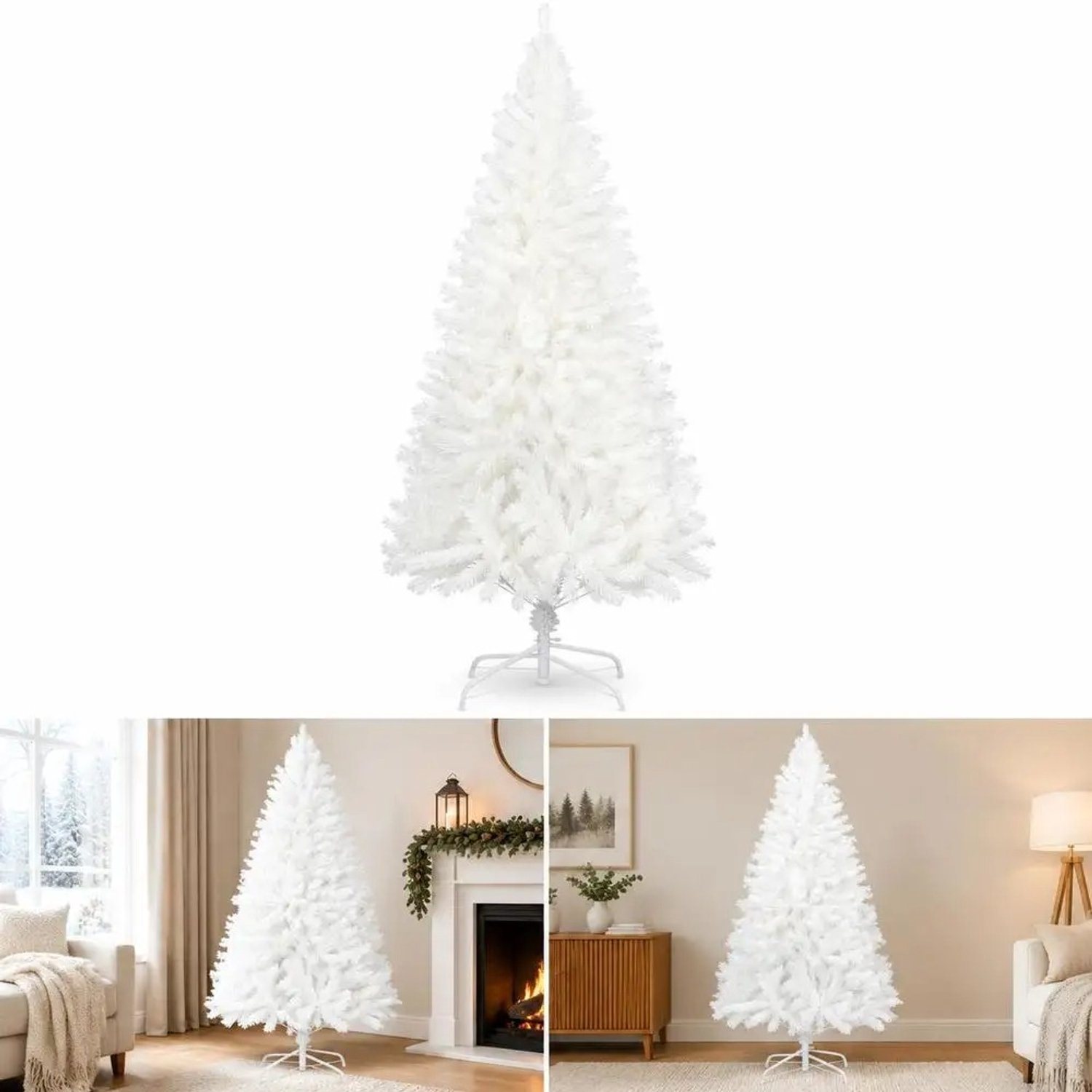 VILIMA - Kerstboom - Kunstkerstboom - Kerstboom wit - Kerstmis - 240 cm hoog - Volle boom - Stijlvol wit - Realistisch - Stevig – foto 3