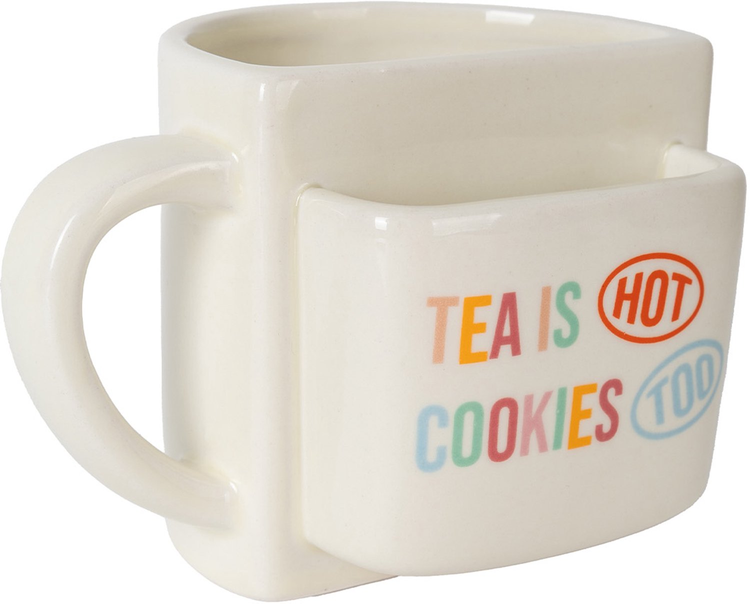 Mok met koekvakje - Tea Is Hot Cookies Too (beige) van Fisura