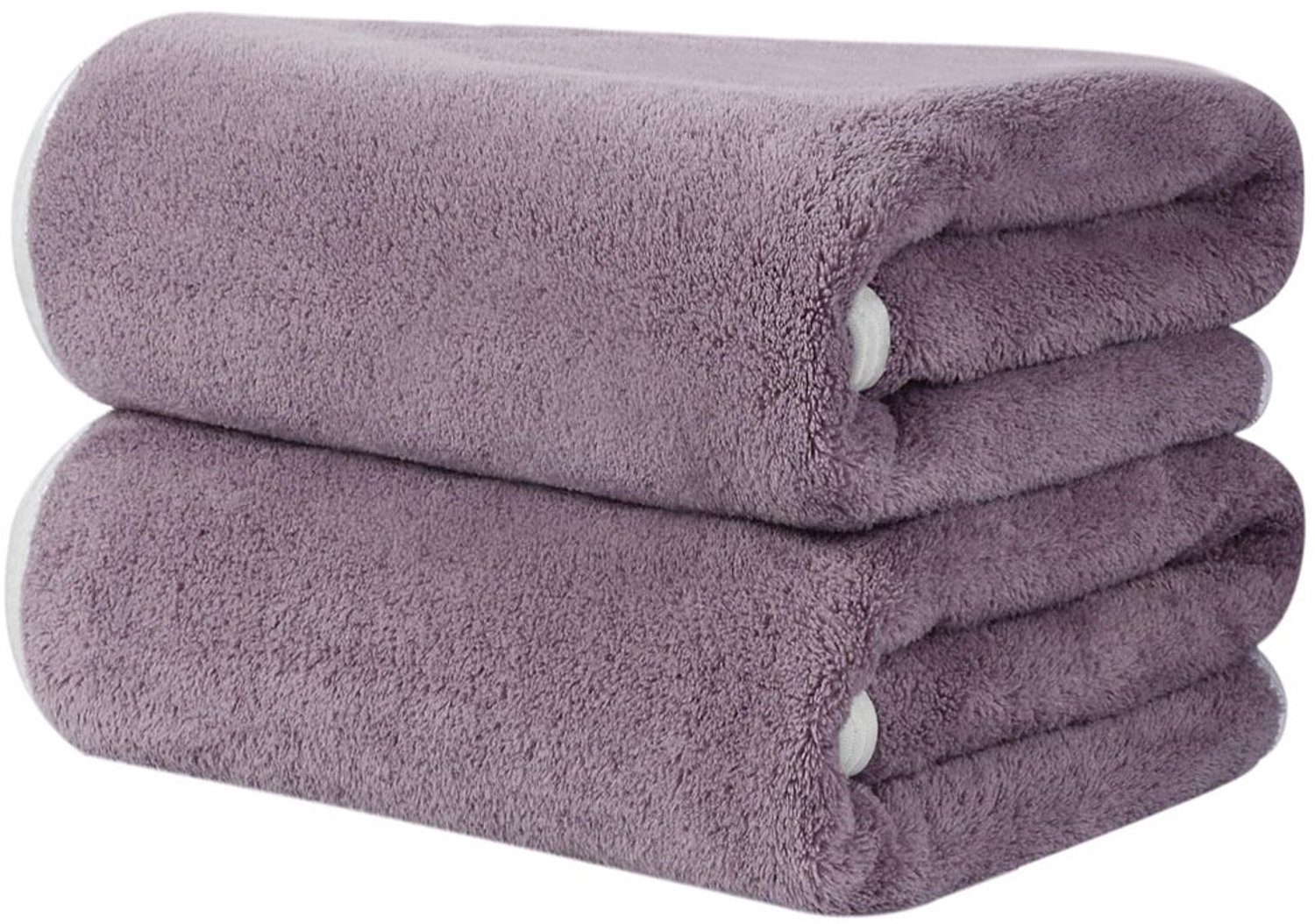 Set van 2 Microvezel Handdoeken - Zacht en Absorberend voor Haar, 50 x 100 cm, Paars