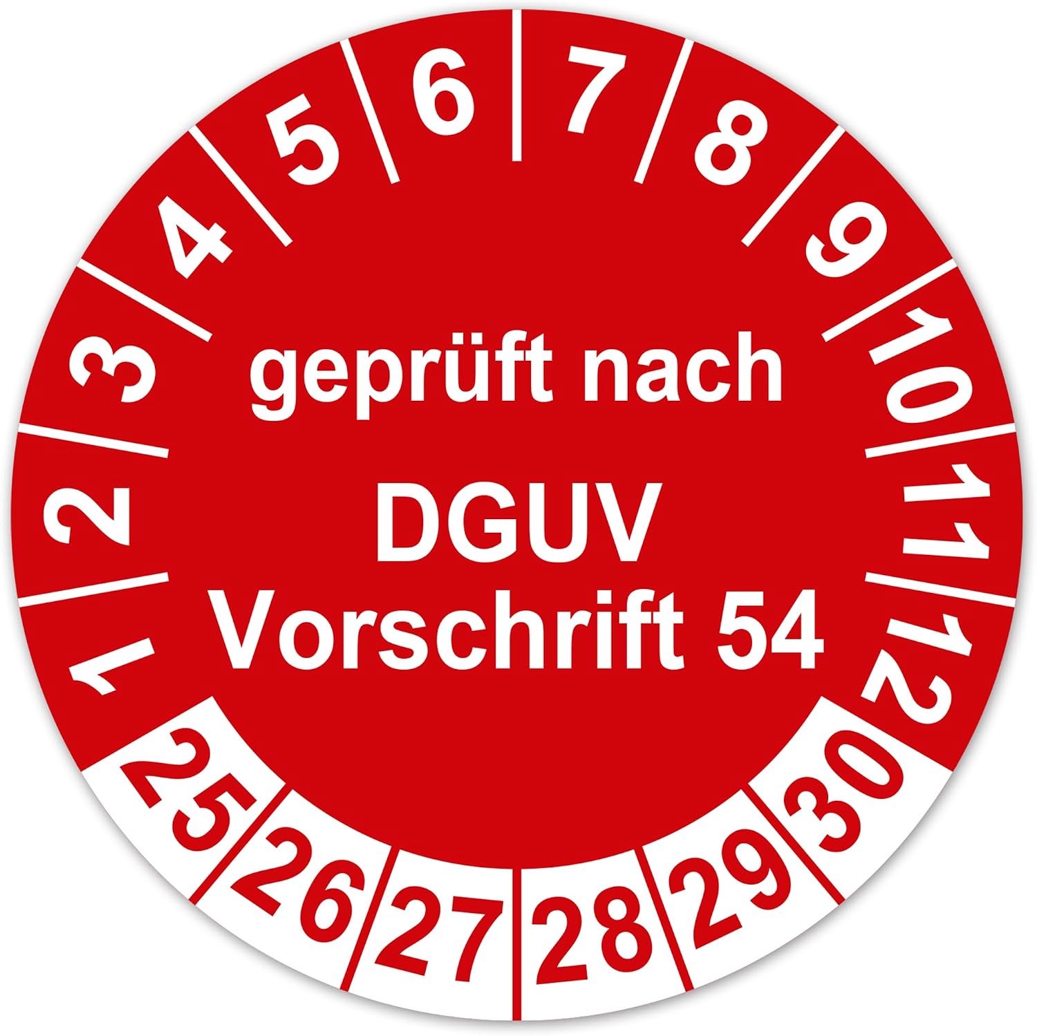 Teststickers 30 mm - zelfklevend vinyl - waterdicht - rechtsconforme testmarkering m-winkel - m-winkel