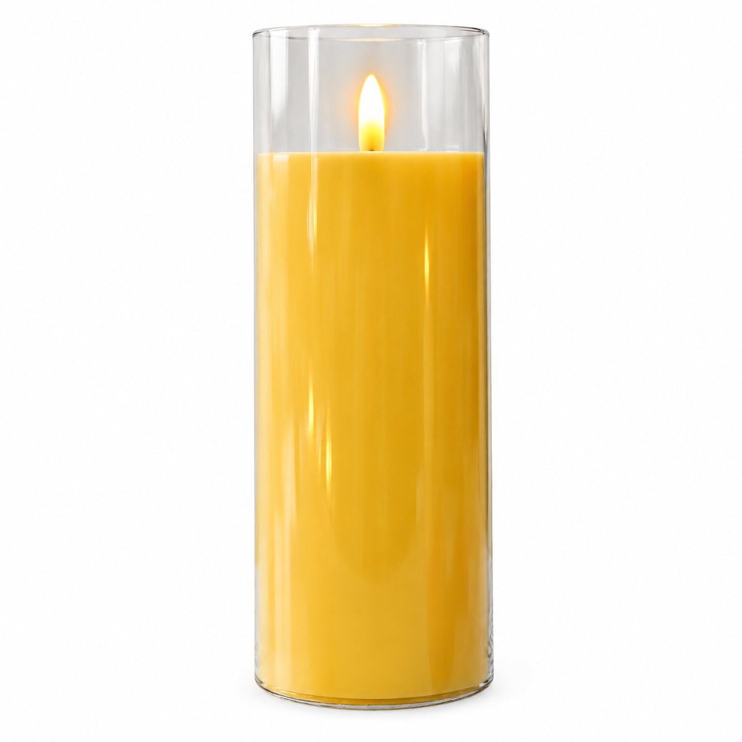 Led kaarsen - acryl kaarslamp 7.5 x 20 cm met kogelvormige vlamtip, transparante cilinder en warm licht voor bruiloften en diners