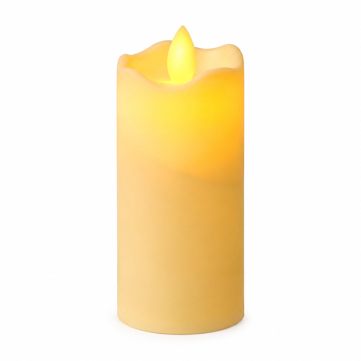 led kaarsen met bewegende vlam, 5 x 11 cm, golvende bovenrand, warm sfeerlicht, 12 stuks per displaydoos