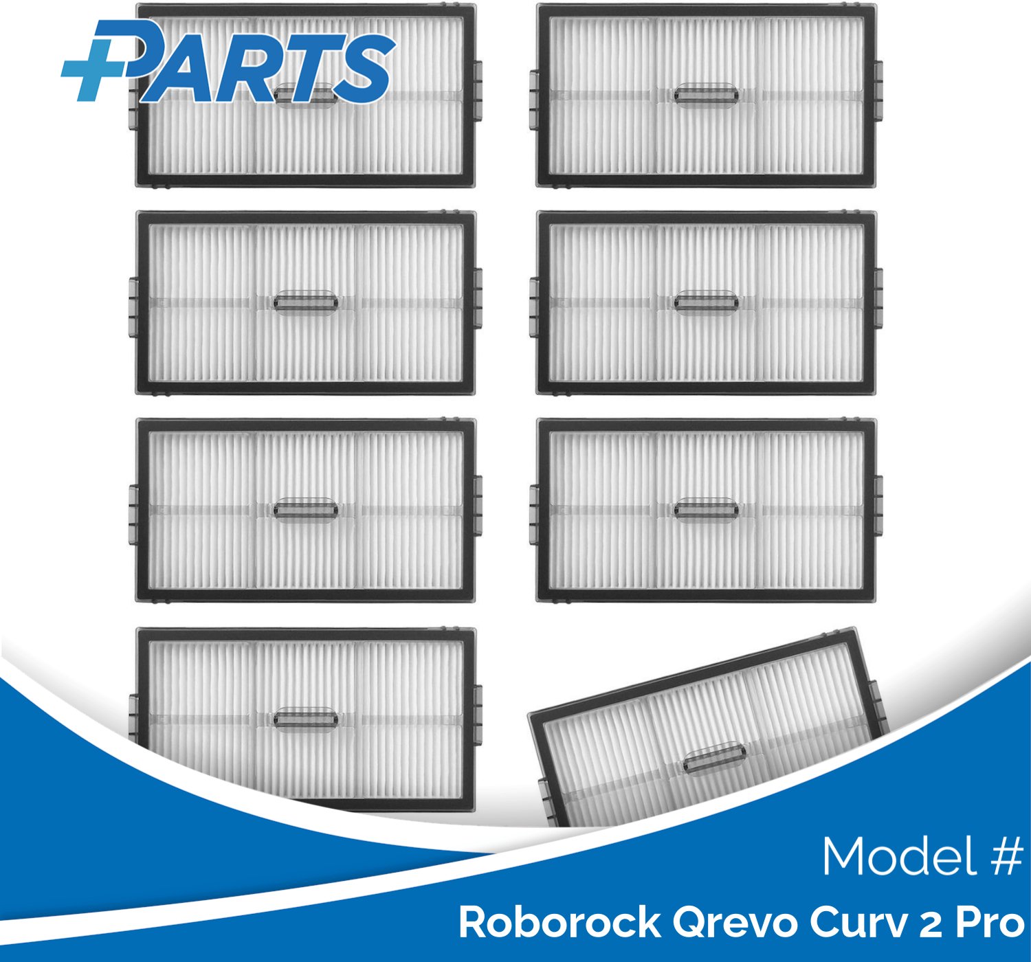 Plus.Parts Roborock Qrevo Curv 2 Pro Filters (8 Stuks, Plus.Parts® alternatief voor 8.02.0471) Overig