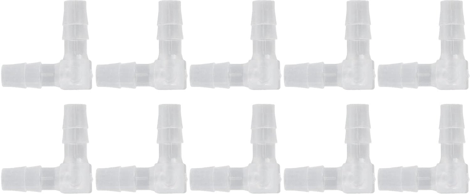 90 Graden Elleboog Slangpilaar - Slangaansluiting - Zwart - Adapter - 10 Stuks - Geschikt voor Aquarium en Waterleidingen - 6mm