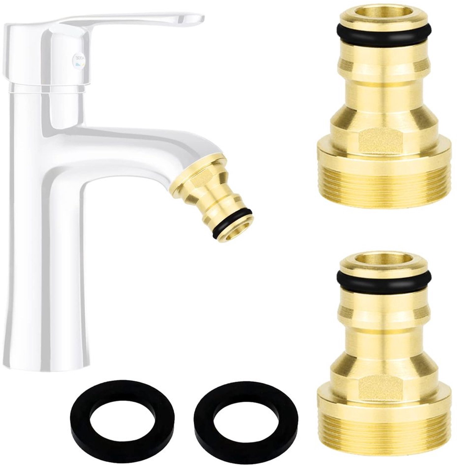 Adapter voor Tuinslang met M22 en M24 Draad