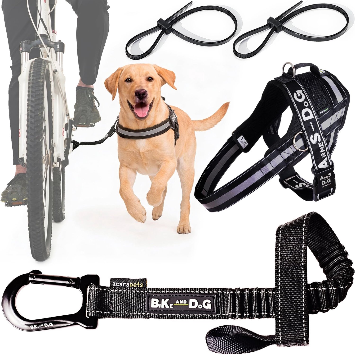 Hondentuig en Leash voor Fietsen met 3 Ringen