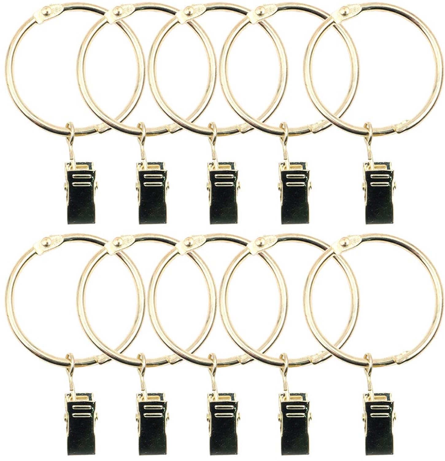 Gordijnringen Roestvrij Staal - 40 Stuks - Met Clips - 1,5 Inch - Sterke Spanclip - Voor Zwaardere Gordijnen - Gordijnhaken