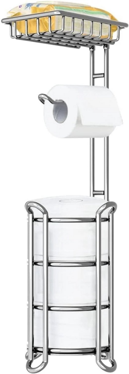 Vantivo® Toiletbutler - Toiletrolhouder Staand - Chroom