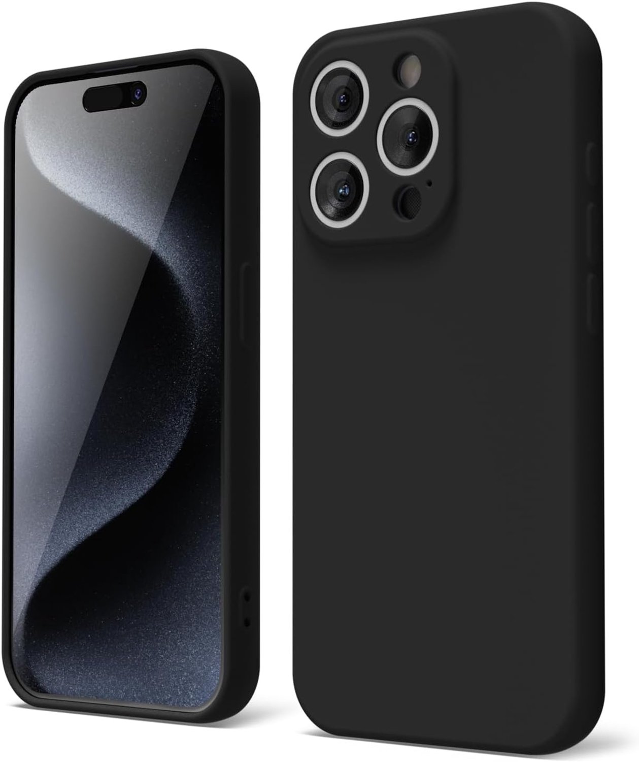 Hoesje voor iPhone 15 Pro met cameraprotectie, zwart