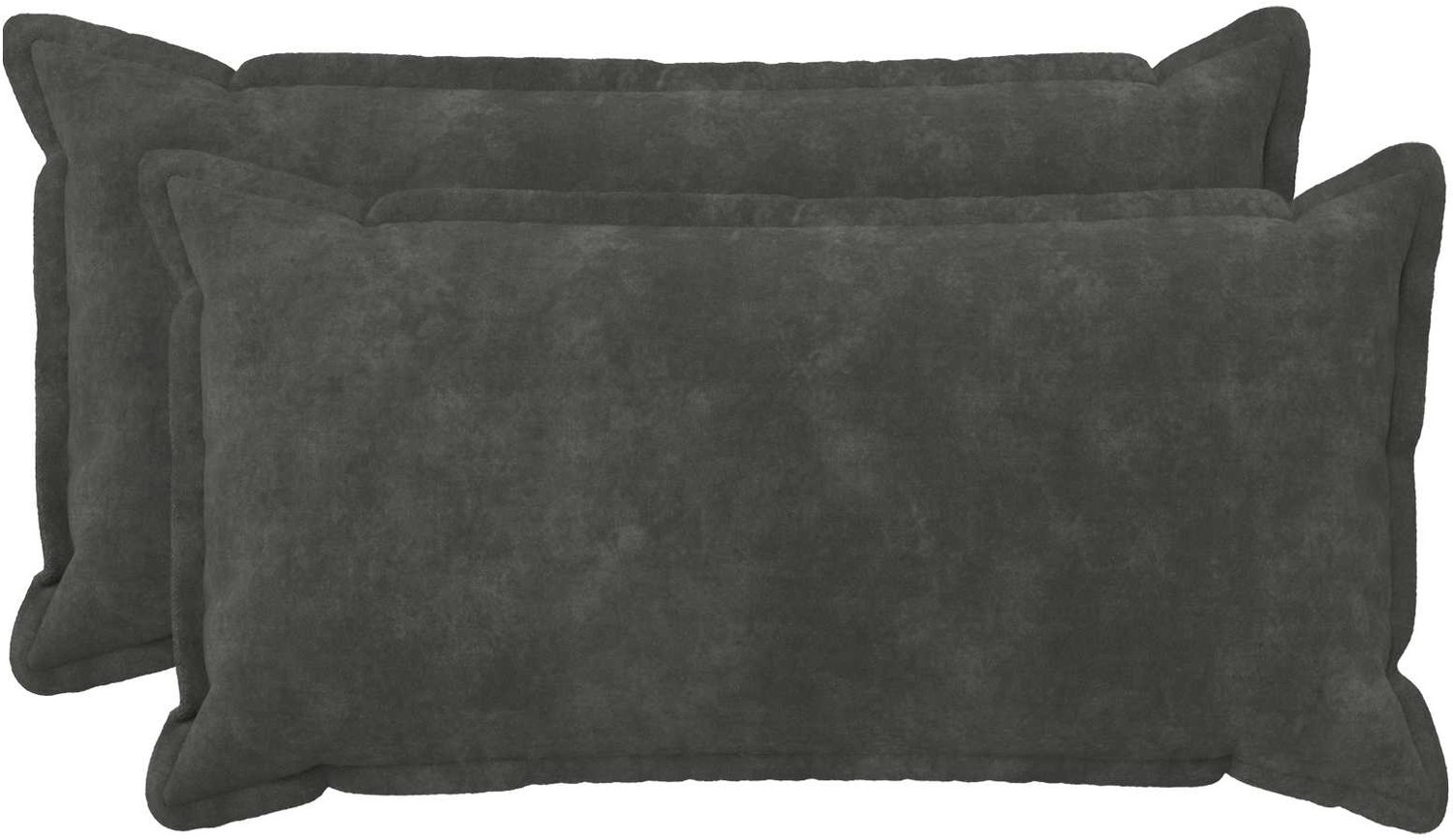 vidaXL Dekenkussen - 2 - st - HOUTEN - Antraciet - 40 - x - 80 - cm - Microfiber - Fleece
