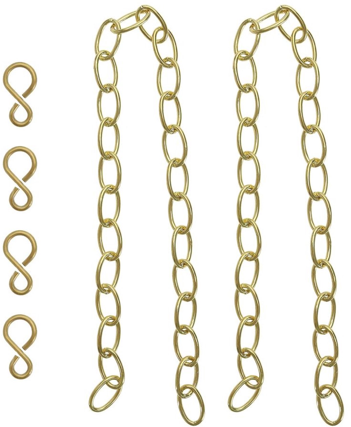Wastafel Ketting 30 cm - 2 Stuks - Messing - S-vormige Haak - Duurzaam - Geschikt voor Bad/Keuken - Afvoerketting