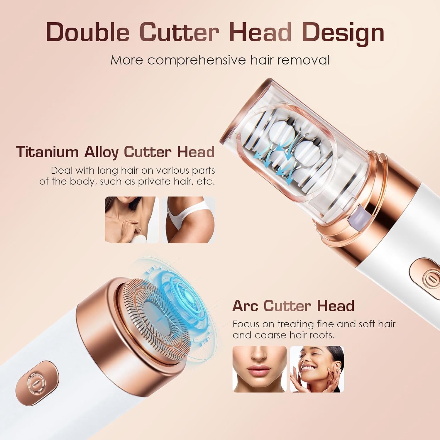 2 in 1 Epilator - Epileerapparaat Dames - Epilator - Gezichtsepilator Vrouw - Gezichtsontharing Dames - Epilator Gezicht - Epilator Dames - Gezichtsepilator dames thumbnail 2