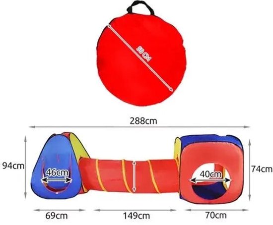 Kruzzel 3-in-1 Kinderentent: Tipi, Tunnel & Speelhuis - Multifunctioneel Speelplezier! van Kruzzel — afbeelding 5