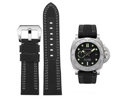 Nylon Leer Horlogeband voor Panerai Luminor 44