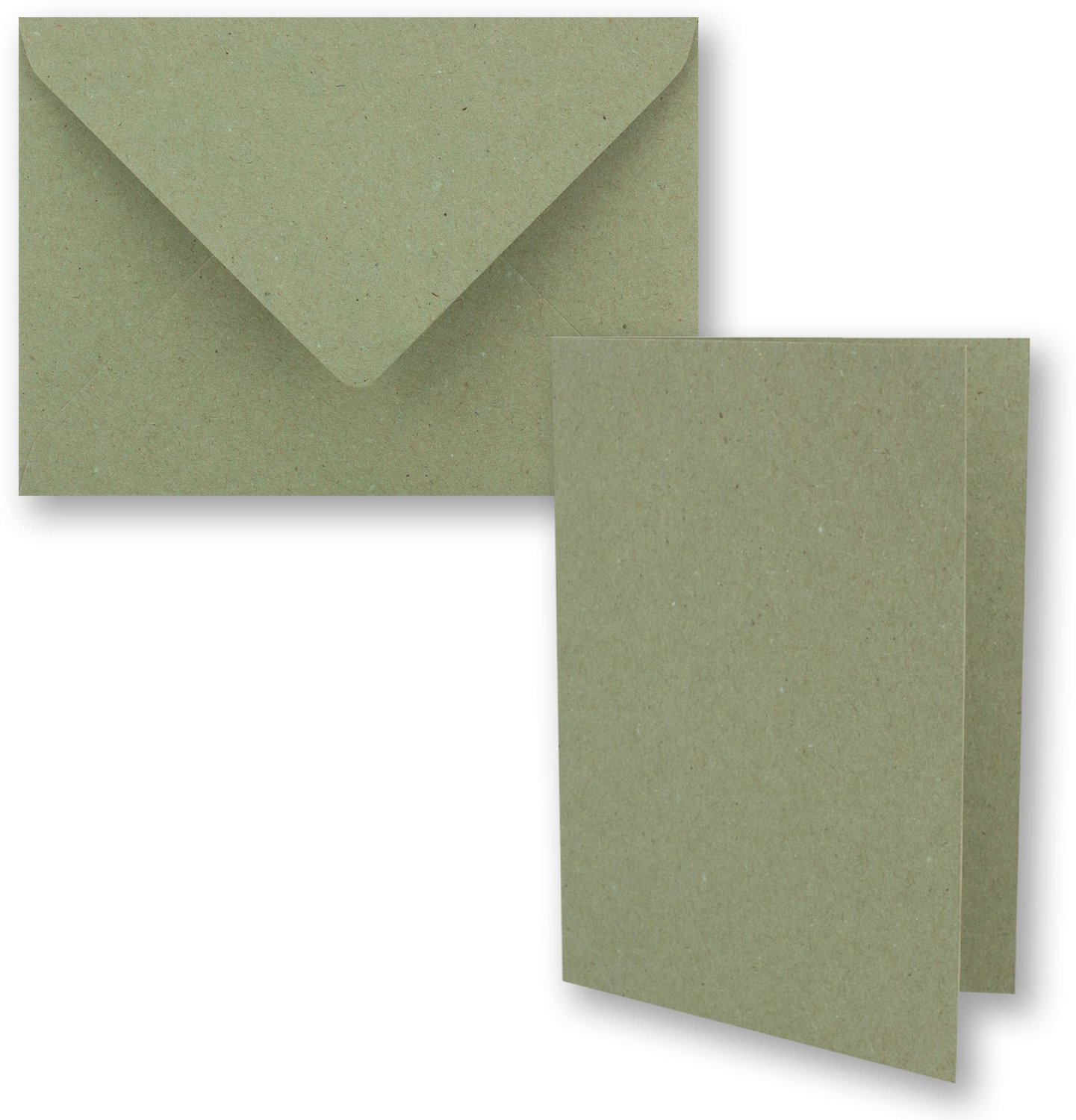 Set van 50 Vouwkaarten van Vintage Kraftpapier - Groen, A5