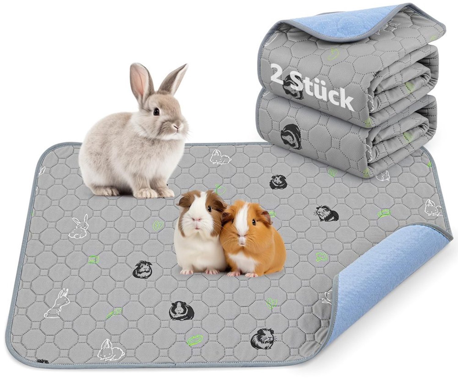 Pipipad waterdicht - super absorberende onderlagen - wasbare kleindiermatjes - antislip onderkant - vier-lagen-design - houdt huisdier droog - Diermat