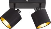 LED Plafondspot - Trion Torry - E14 Fitting - 2-lichts - Rond - Mat Zwart - Aluminium - BES LED
