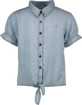 Like Flo Meisjes blouses Like Flo Flo girls light denim knotted ss blo denim 164