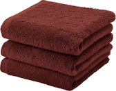 Aquanova Handdoek LONDON kleur Mahogany-483 (55x100cm) set/3 stuks