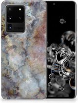 TPU Siliconen Hoesje Geschikt voor Samsung Galaxy S20 Ultra Marmer Grijs