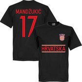 Kroatië Mandzukic 17 Team T-Shirt - Zwart - XS